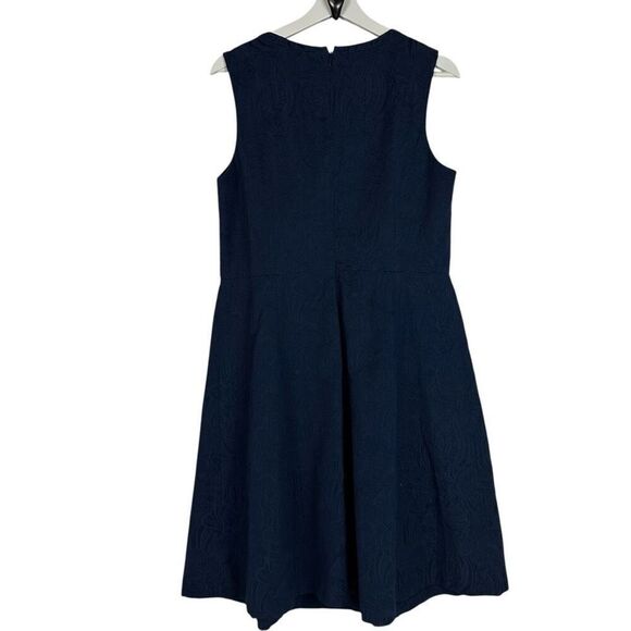 Talbots Navy Jacquard Textured Dress size 12 - Picture 2 of 5
